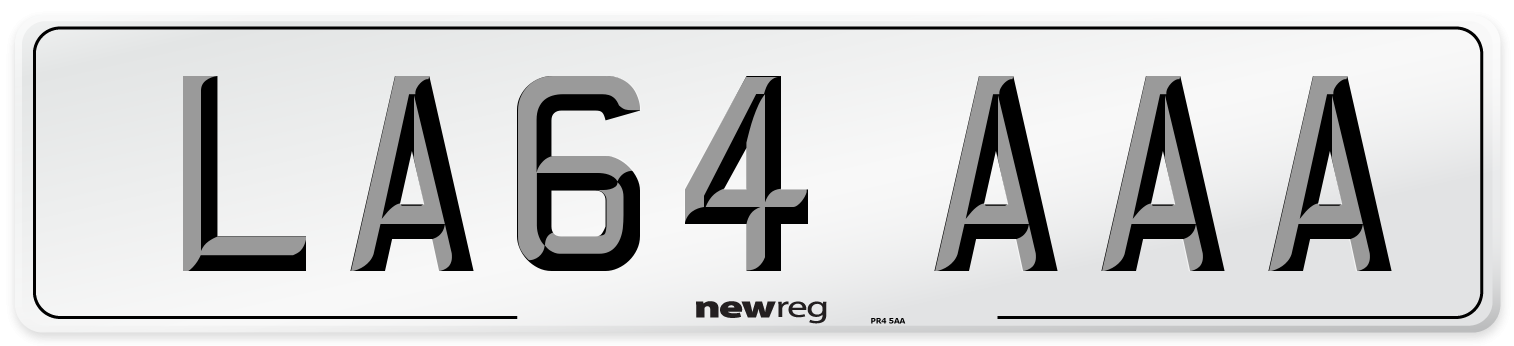 LA64 AAA Number Plate from New Reg